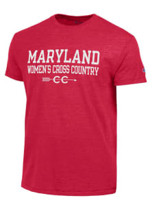 Maryland Terrapins Red Champion Womens Cross Country Short Sleeve Fashion T Shirt