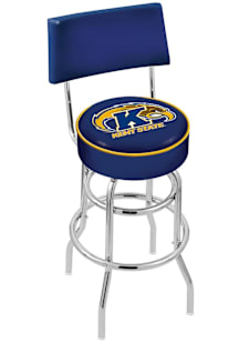 Kent State Golden Flashes Double-Ring Swivel with Back Pub Stool - Black