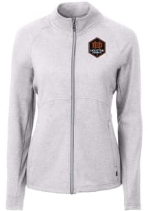 Cutter and Buck Houston Dynamo Womens Grey Adapt Eco Knit Light Weight Jacket