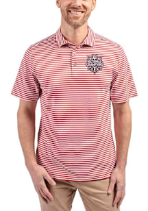 Cutter and Buck Indiana Hoosiers Mens Crimson 2025 CFP National Champions Virtue Eco Pique Stripe..