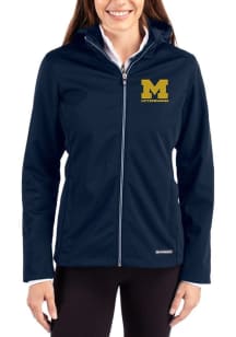 Womens Michigan Wolverines Blue Cutter and Buck Letterwinners M Club Evoke Light Weight Jacket