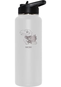 Kansas Jayhawks Mom 34oz Stainless Steel Bottle - White