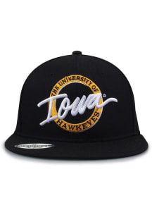 Original Retro Circle Wool Blend Iowa Hawkeyes Mens Snapback - Black