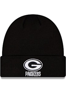 New Era Green Bay Packers Black GCP Knit Cuff Mens Knit Hat