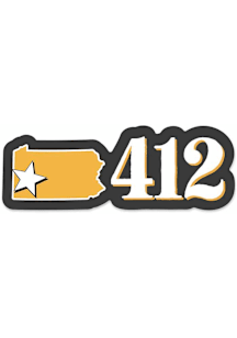 Pittsburgh 412 Area Code Stickers - Yellow