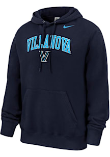 Nike Villanova Wildcats Mens Navy Blue Arch Mascot Club Fleece Long Sleeve Hoodie