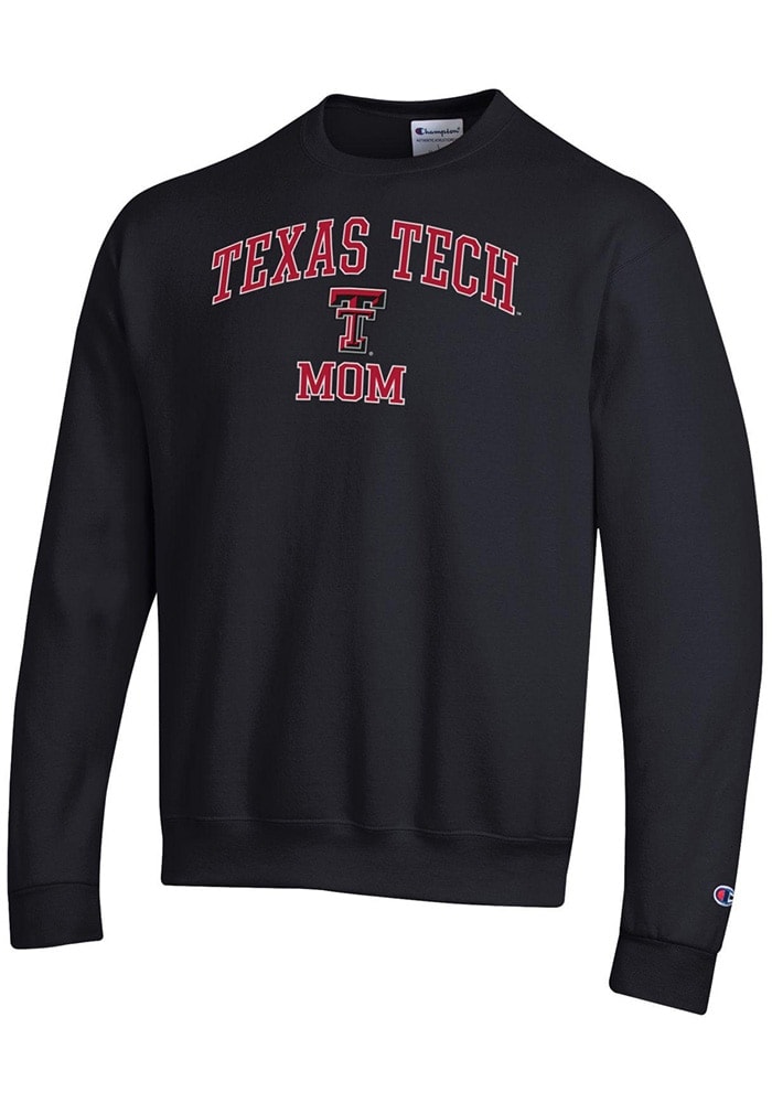 Champion Mens BLACK Texas Tech Red Raiders Mom Powerblend Long