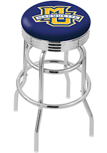 Marquette Golden Eagles Double-Ring Swivel Chrome Pub Stool - Black