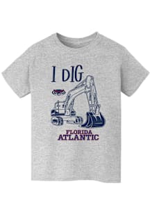 Vive La Fete Florida Atlantic Owls Youth Grey Excavator Short Sleeve T-Shirt