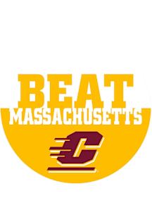 Central Michigan Chippewas BEAT Massachusetts 3" Button - Maroon
