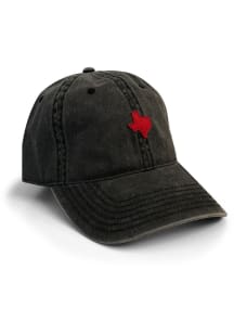 Texas State Red Felt Patch Adjustable Hat - Black