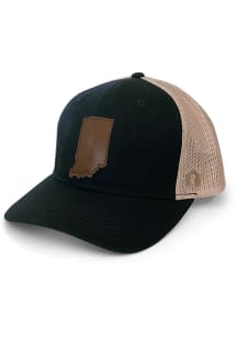 Indiana Leather State Trucker Adjustable Hat - Black