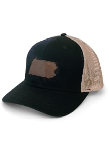 Pennsylvania Leather State Trucker Adjustable Hat - Black