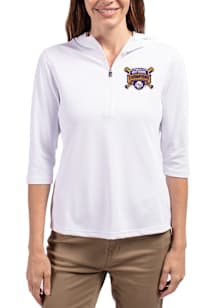 Cutter and Buck LSU Tigers Womens White 2025 CWS Champions Virtue Eco Pique Hooded Sweatshirt