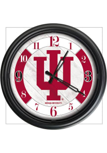 Black Indiana Hoosiers Outdoor LED Wall Clock