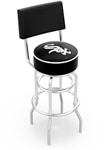 Chicago White Sox Double-Ring Swivel with Back Pub Stool - Silver