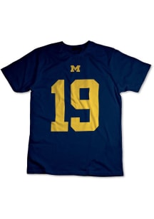 Bryce Underwood  Youth Navy Blue Michigan Wolverines Football Name And Number Short Sleeve T-Shirt
