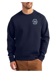 Mens Penn State Nittany Lions Navy Blue Cutter and Buck Vault Roam Crew Sweatshirt