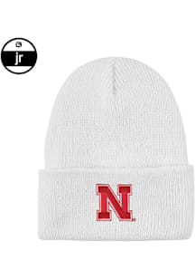 LogoFit Nebraska Cornhuskers White Jr Northpole Cuffed Youth Knit Hat