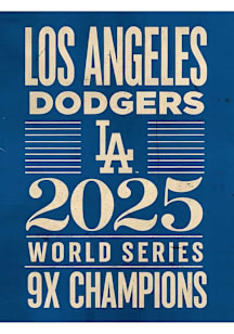 Los Angeles Dodgers 2025 World Series Champions Rustic Wall Art - Blue