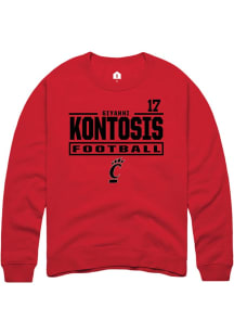 Giyahni Kontosis Rally Mens Red Cincinnati Bearcats NIL Stacked Box Player Crew