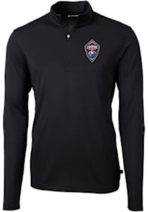 Cutter and Buck Colorado Rapids Mens Black Virtue Eco Pique Long Sleeve Qtr Zip Pullover