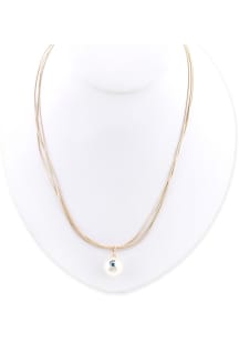 Pearl Logo Michigan State Spartans Womens Necklace - Green