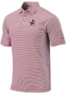 Columbia Iowa State Cyclones Mens Cardinal Golf Invite Club Stripe Short Sleeve Polo