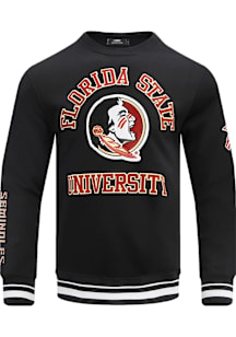 Pro Standard Florida State Seminoles Mens Black Stacked Logo Long Sleeve Fashion Sweatshirt