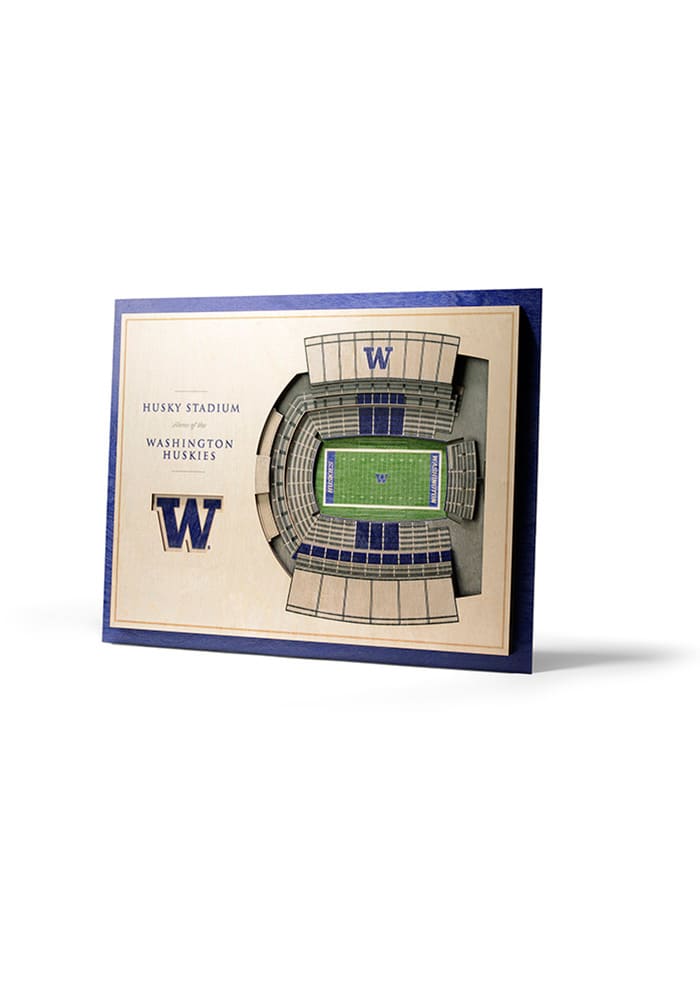 Washington Huskies 5-Layer 3D Stadium View Wall Art