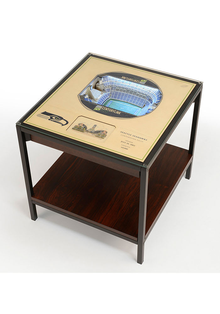 Seattle Seahawks 25-Layer Lighted StadiumView Brown End Table