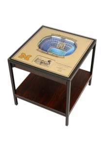 Michigan Wolverines 25-Layer Lighted StadiumView Brown End Table