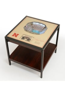 Nebraska Cornhuskers 25-Layer Lighted StadiumView Brown End Table
