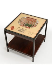 Oklahoma Sooners 25-Layer Lighted StadiumView Brown End Table