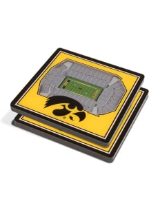 Yellow Iowa Hawkeyes 3D Stadium View Coaster