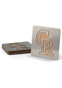Colorado Rockies 4 Pack Stainless Steel Boaster Coaster - Silver