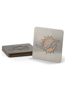 Miami Dolphins 4 Pack Stainless Steel Boaster Coaster