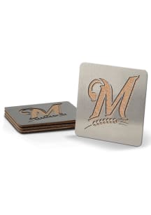 Milwaukee Brewers 4 Pack Stainless Steel Boaster Coaster