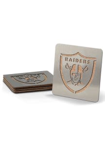 Las Vegas Raiders 4 Pack Stainless Steel Boaster Coaster