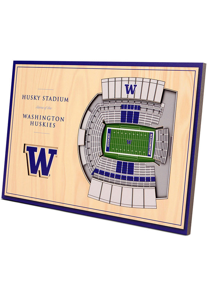 Washington Huskies 3D Desktop Stadium View Purple Desk Accessory