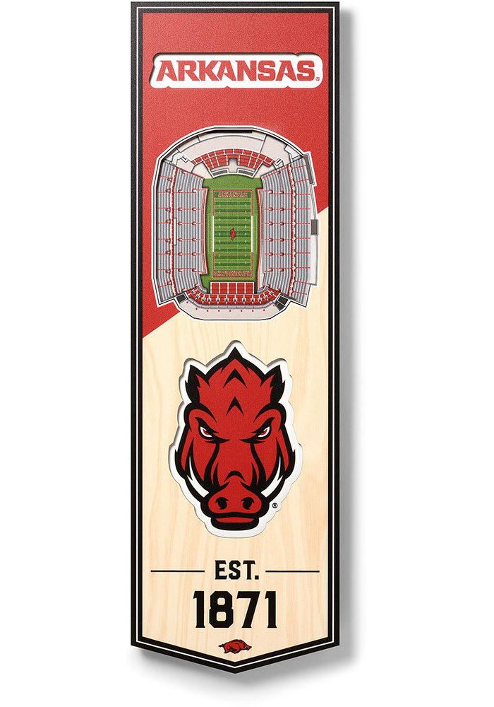 Arkansas Razorbacks 6x19 inch 3D Stadium Banner