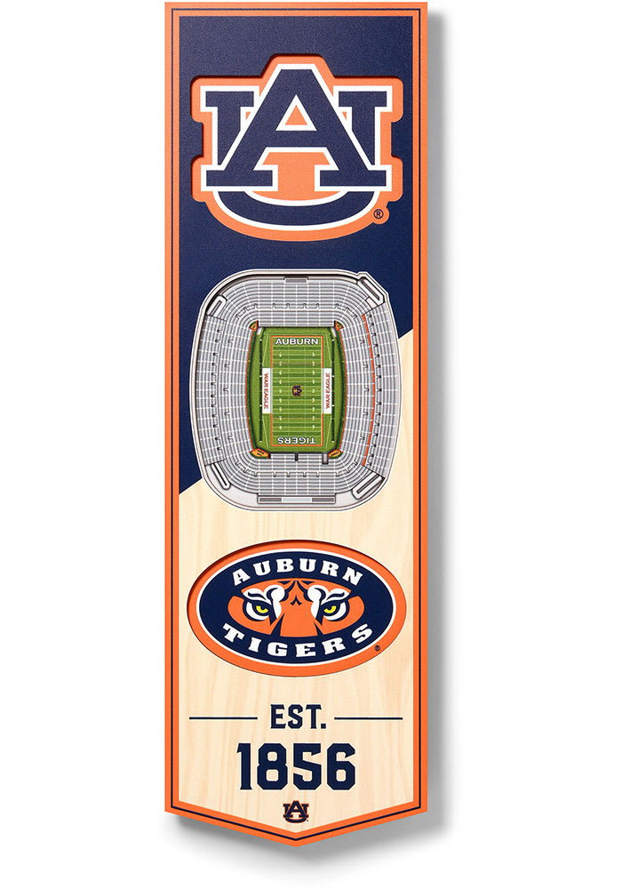 Auburn Tigers 6x19 inch 3D Stadium Banner