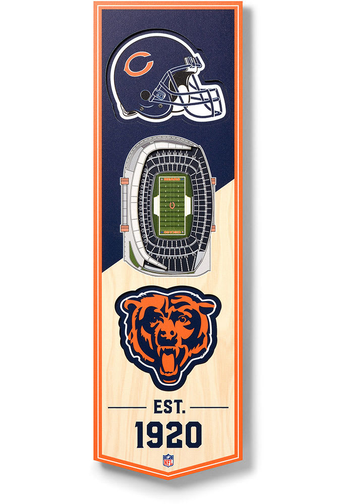 Chicago Bears 6x19 inch 3D Stadium Banner
