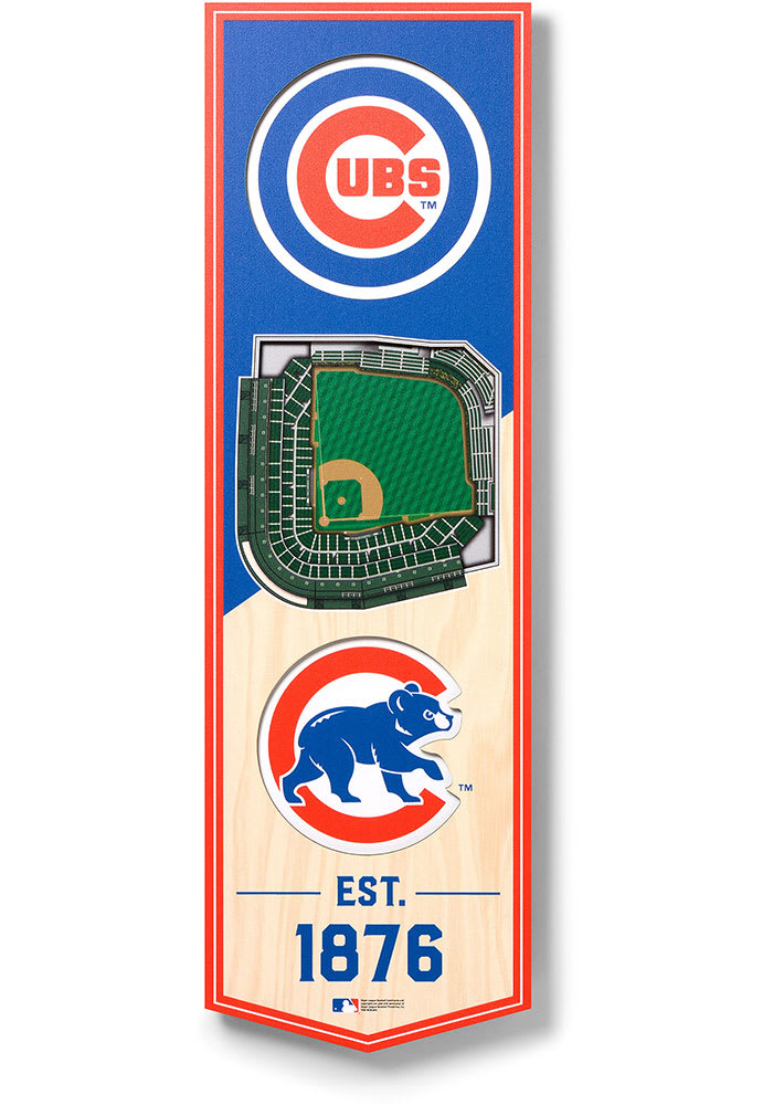 Chicago Cubs 6x19 inch 3D Stadium Banner