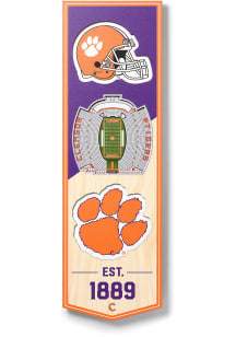 Clemson Tigers 6x19 inch 3D Stadium Banner