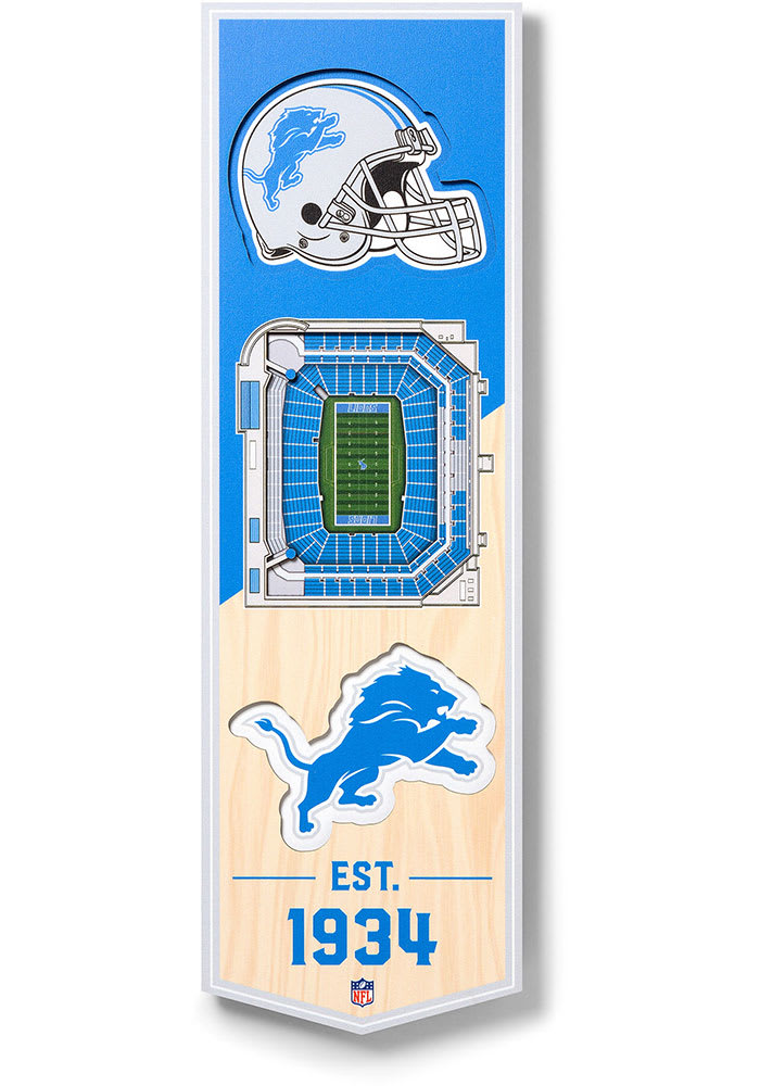 Detroit Lions 6x19 inch 3D Stadium Banner