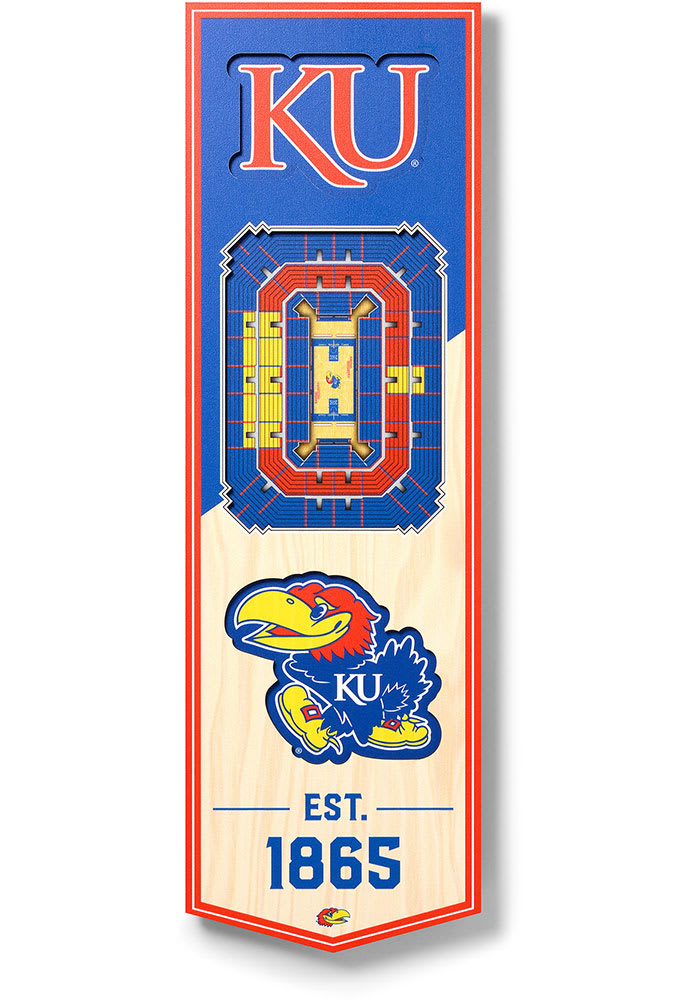 Kansas Jayhawks 6x19 inch 3D Stadium Banner