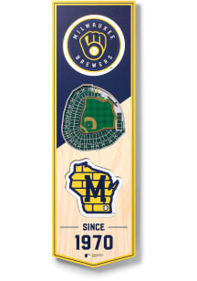 Milwaukee Brewers 6x19 inch 3D Stadium Banner