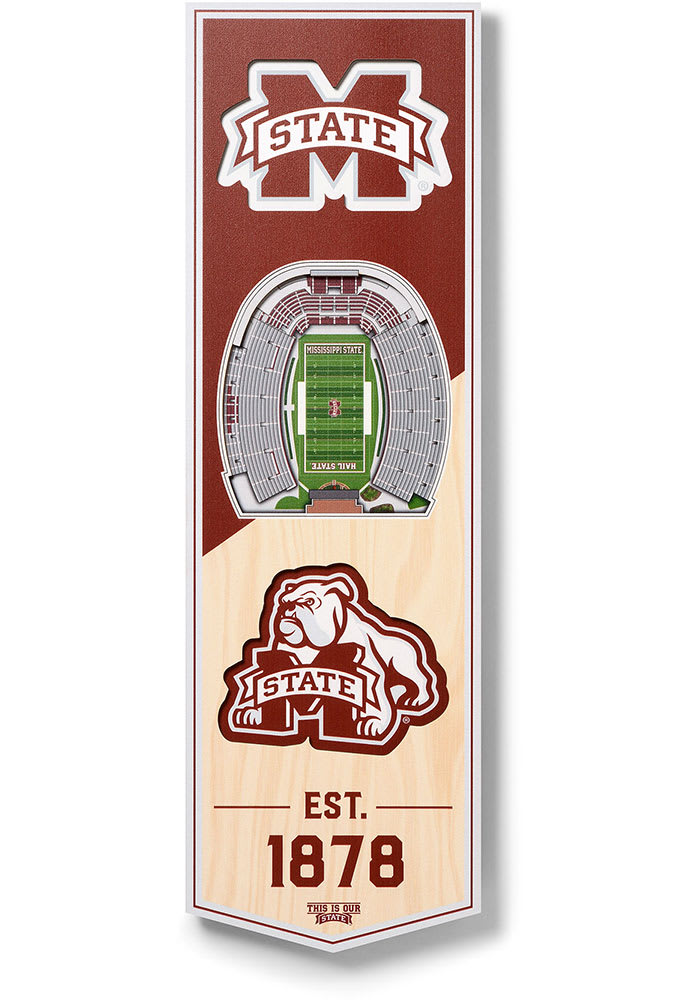 Mississippi State Bulldogs 6x19 inch 3D Stadium Banner