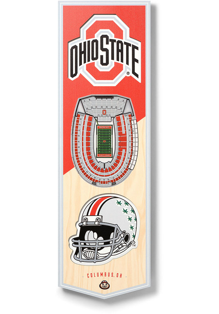 Ohio State Buckeyes 6x19 inch 3D Stadium Banner